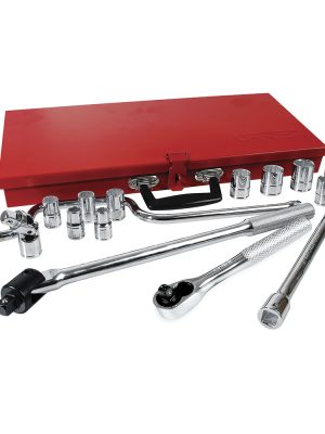 5400AB - Juego de dados y accesorios cuadro de 1/2" en pulgadas, 17 piezas Urrea