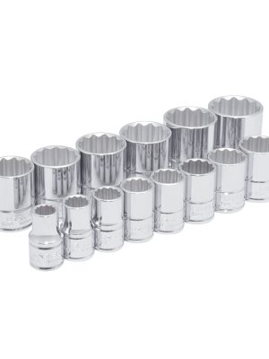 5400PA - Juego de dados cuadro de 1/2", 12 puntas, en pulgadas, 14 piezas Urrea