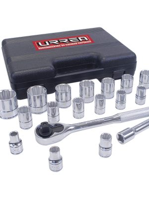 5400PB - Juego de dados y accesorios cuadro de 1/2" en pulgadas, 20 piezas Urrea