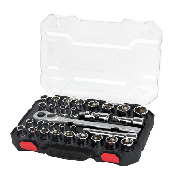 5401CD.jpg 5401CD - Juego de dados y accesorios cuadro de 1/2" combinado, 30 piezas Urrea