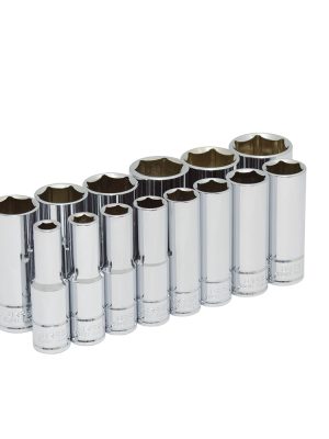 54103 - Juego de dados largos cuadro de 1/2", 6 puntas, en pulgadas, 14 piezas Urrea