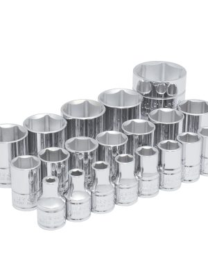 54109 - Juego de dados cuadro de 1/2", 6 puntas, en pulgadas, 20 piezas Urrea