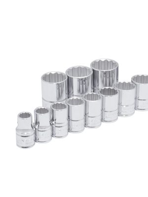 54111 - Juego de dados cuadro de 1/2", 12 puntas, en pulgadas,11 piezas Urrea