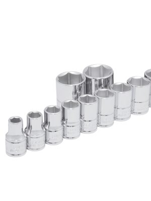 54115 - Juego de dados cuadro de 1/2", 6 puntas, en pulgadas, 11 piezas Urrea