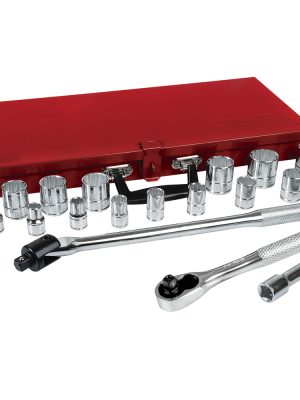 54120 - Juego de dados y accesorios cuadro de 1/2" en pulgadas, 19 piezas Urrea