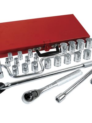 54124 - Juego de dados y accesorios cuadro de 1/2" en pulgadas, 28 piezas Urrea