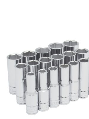 54203.jpg 54203 - Juego de dados largos cuadro de 1/2" 6 puntas, métricos, 18 piezas Urrea