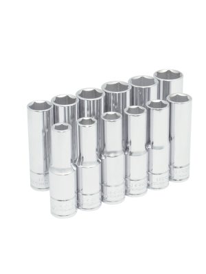 54204.jpg 54204 - Juego de dados largos cuadro de 1/2" 6 puntas, métricos, 12 piezas Urrea