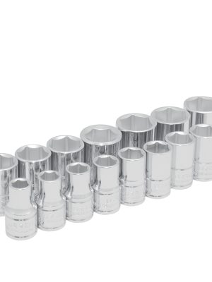 54205.jpg 54205 - Juego de dados cuadro de 1/2", 6 puntas, métricos, 15 piezas Urrea