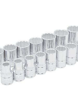 54206.jpg 54206 - Juego de dados cuadro de 1/2", 12 puntas, métricos, 15 piezas Urrea