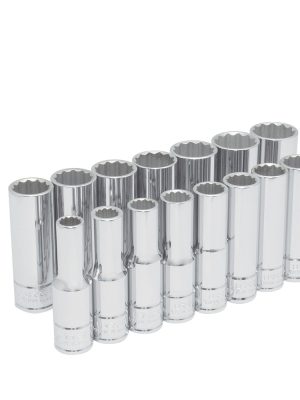 54207.jpg 54207 - Juego de dados largos cuadro de 1/2", 12 puntas, métricos, 15 piezas Urrea