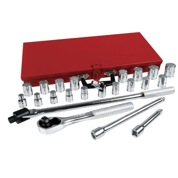 54210.jpg 54210 - Juego de dados y accesorios cuadro de 1/2" métrico, 23 piezas Urrea