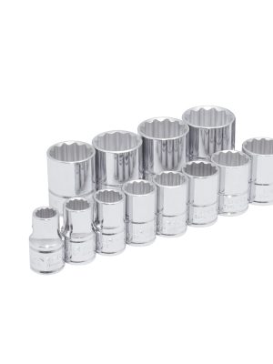 54212 - Juego de dados cuadro de 1/2", 12 puntas, métricos, 12 piezas Urrea