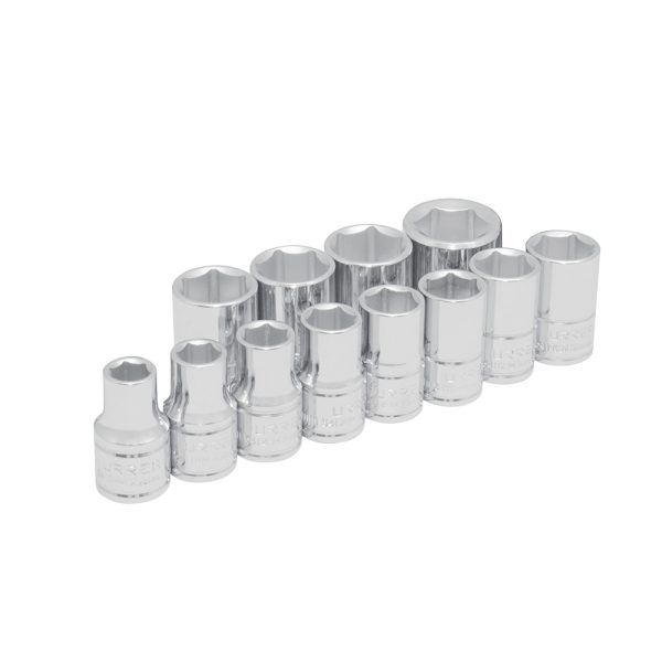 54213 - Juego de dados cuadro de 1/2", 6 puntas, métricos, 12 piezas Urrea