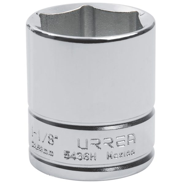 5436H - Dado cuadro de 1/2", 6 puntas, en pulgadas, 1-1/8" Urrea