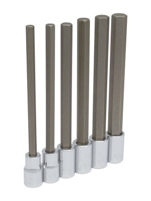 54416L - Juego de dados con punta hexagonal extra larga cuadro de 1/2", en pulgadas, 6 piezas Urrea