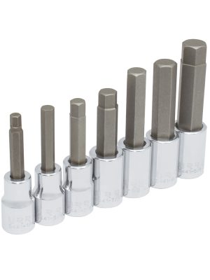 54417 - Juego de dados con punta hexagonal cuadro de 1/2", en pulgadas, 7 piezas Urrea