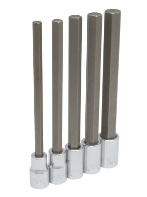 5441M5L - Juego de dados con punta hexagonal extra larga cuadro de 1/2", métricos, 5 piezas Urrea