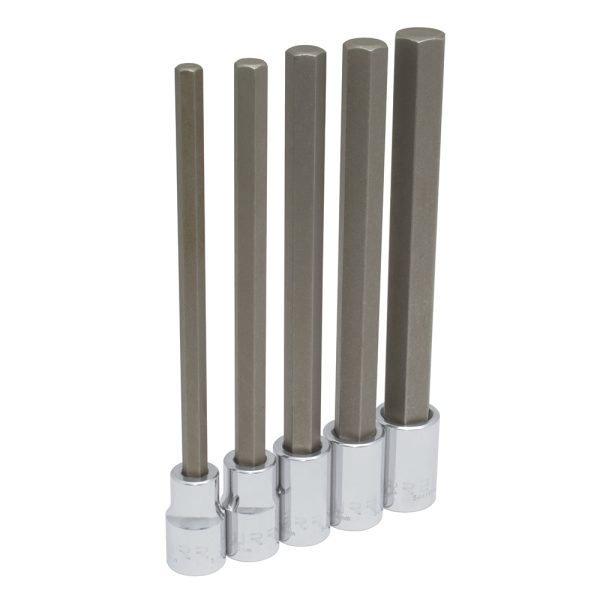 5441M5L.jpg 5441M5L - Juego de dados con punta hexagonal extra larga cuadro de 1/2", métricos, 5 piezas Urrea