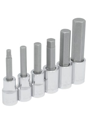 5441M6 - Juego de dados con punta hexagonal cuadro de 1/2", métricos, 6 piezas Urrea