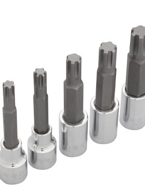 5443M5 - Juego de dados con punta ribe cuadro de 1/2", en riel, 5 piezas Urrea