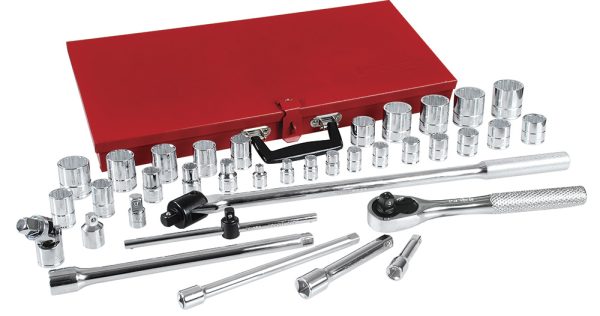 5452 - Juego de dados y accesorios cuadro de 3/8" y 1/2" en pulgadas, 37 piezas Urrea