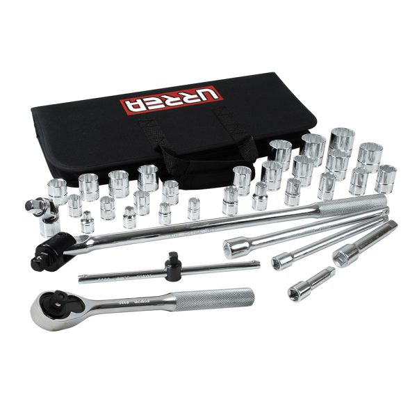 5452PT.jpg 5452PT - Juego de dados y accesorios cuadro de 3/8" y 1/2" en pulgadas, 35 piezas Urrea