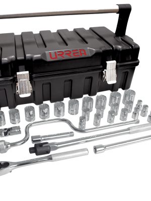 Imprimir 54P28 - Juego de dados y accesorios cuadro de 1/2" métrico, 29 piezas Urrea