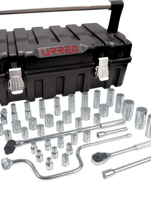 54P42 - Juego de dados y accesorios cuadro de 1/2" en pulgadas, 43 piezas Urrea