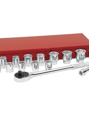 55100H - Juego de dados y accesorios cuadro de 3/4" en pulgadas, 17 piezas Urrea