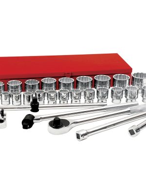 55104 - Juego de dados y accesorios cuadro de 3/4" en pulgadas, 30 piezas Urrea