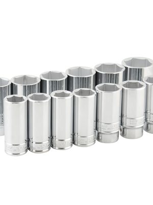 55111 - Juego de dados largos cuadro de 3/4", 6 puntas, en pulgadas, 13 piezas Urrea