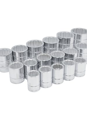 55205.jpg 55205 - Juego de dados cuadro de 3/4", 12 puntas, métricos, 17 piezas Urrea