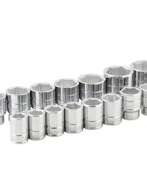 55207 - Juego de dados cuadro de 3/4", 6 puntas, métricos, 15 piezas Urrea