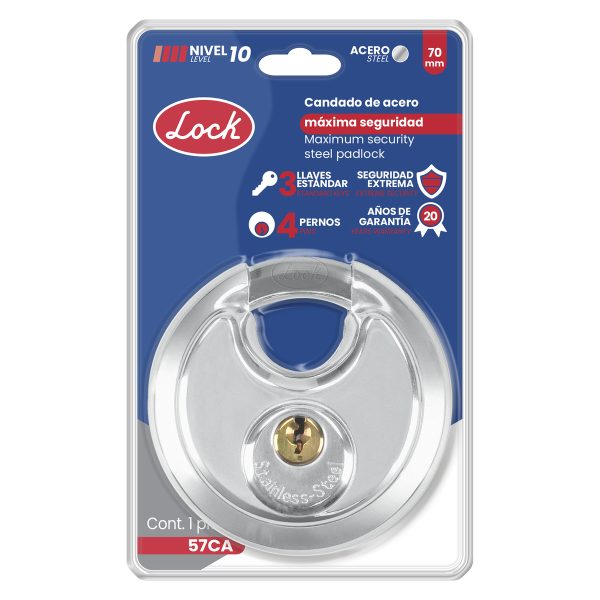 57CA_e.jpg 57CA - Candado de máxima seguridad tipo disco 70 mm, llave estándar Lock