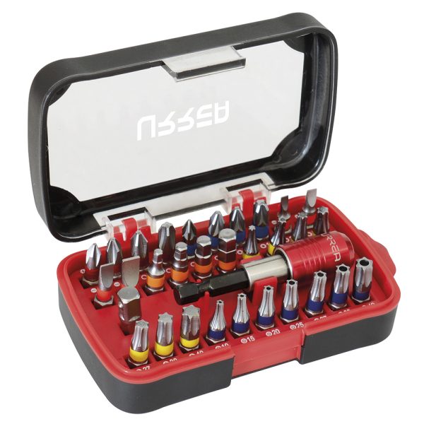 61932.jpg 61932 - Juego combinado de puntas hexágono de 1/4" con accesorios de poder, 32 pz en caja plástica Urrea