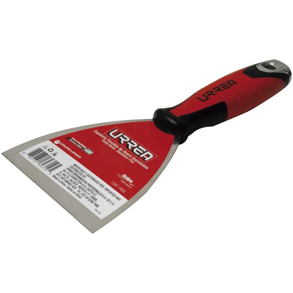 656X - Espátula flexible de acero inoxidable con mango bimaterial 6" Urrea