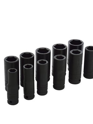 73112 - Juego de dados largos de impacto cuadro de 1/2", 6 puntas, en pulgadas, 11 piezas Urrea