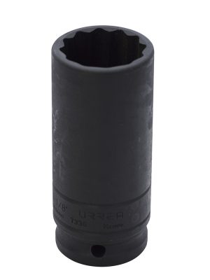 7336 - Dado de impacto largo cuadro de 1/2", 12 puntas, en pulgadas, 1-1/8" Urrea