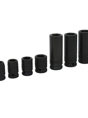 7400CA - Juego de dados de impacto combinados cuadro de 1/2", 6 puntas, en pulgadas, 7 piezas Urrea