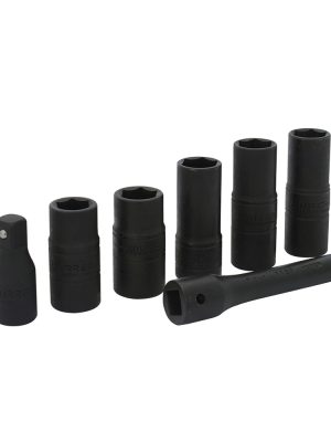 7400DE.jpg 7400DE - Juego de dados de impacto doble boca cuadro de 1/2" combinados, 6 puntas, 7 piezas Urrea