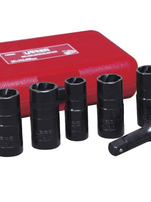 7400SWL - Juego de extractor tuercas barridas doble boca 1/2", 6 piezas Urrea