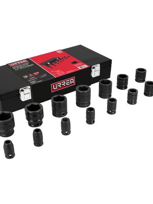 7402C - Juego de dados de impacto cuadro de 1/2", 6 puntas, en pulgadas, 15 piezas en caja Urrea