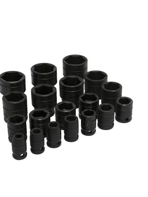 74106 - Juego de dados de impacto cuadro de 1/2", 6 puntas, en pulgadas, 19 piezas Urrea