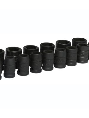 74204M - Juego de dados de impacto cuadro de 1/2", 6 puntas, métricos, 15 piezas Urrea