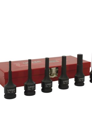 74250.jpg 74250 - Juego de dados de impacto con punta hexagonal cuadro de 1/2", métricos, 6 piezas Urrea