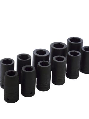 750011ML - Juego de dados largos de impacto cuadro de 3/4", 6 puntas, métricos, 11 piezas Urrea