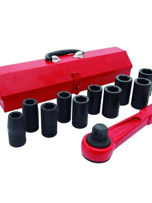 750012LH - Juego de dados largos y accesorios de impacto cuadro de 3/4", en pulgadas, 12 piezas Urrea