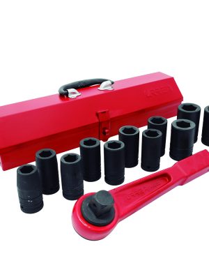 750013MLH - Juego de dados largos y accesorios de impacto cuadro de 3/4", métricos, 13 piezas Urrea