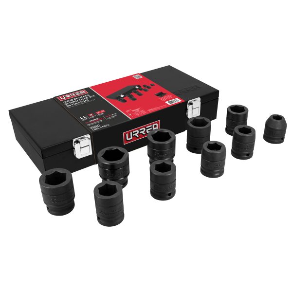 7501C - Juego de dados de impacto cuadro de 3/4", 6 puntas, en pulgadas, 10 piezas Urrea